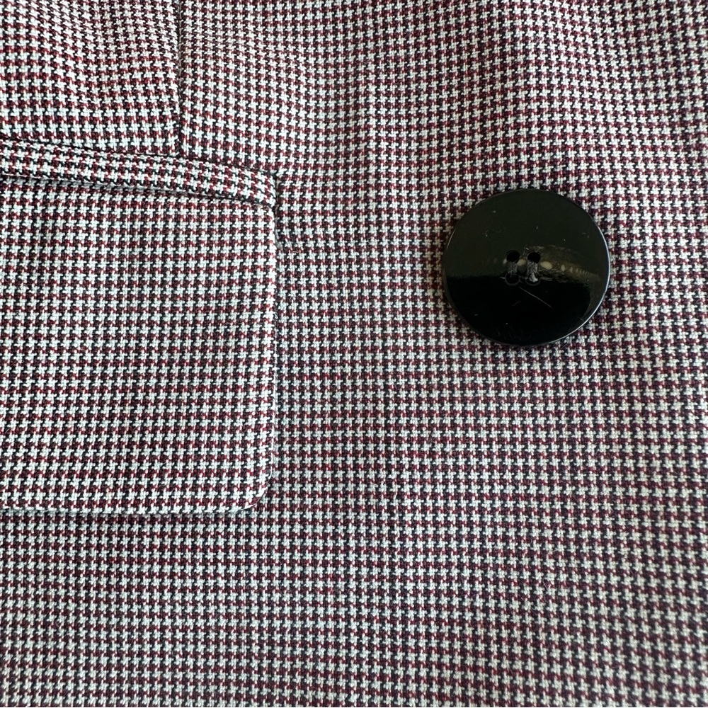 Theory Double-Breasted Houndstooth Blazer Red & Cream size 2 like new - Picture 5 of 9